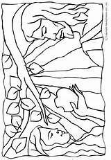 Adam Eve Coloring Pages Color Colouring Popular Sin First sketch template