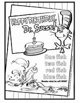 Coloring Seuss Dr Suess Pages Printable Birthday Happy Sheets Color Sheet Printables Book Print Activities Week Search Preschool Worksheets Books sketch template