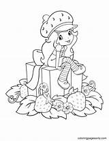 Shortcake Surrounded Strawberries Coloringbay Girls sketch template