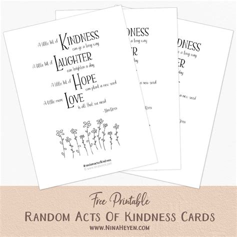 printable random acts  kindness cards nina heyen