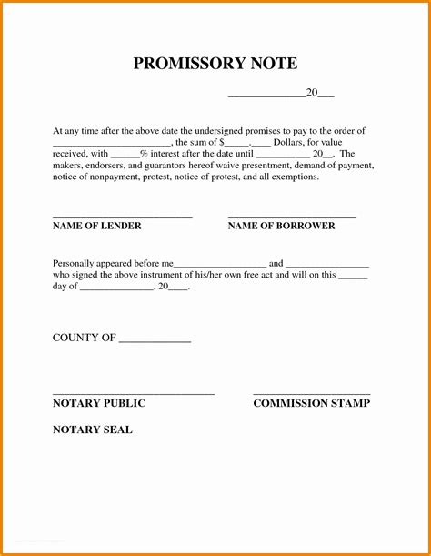 promissory note template illinois   promissory note template
