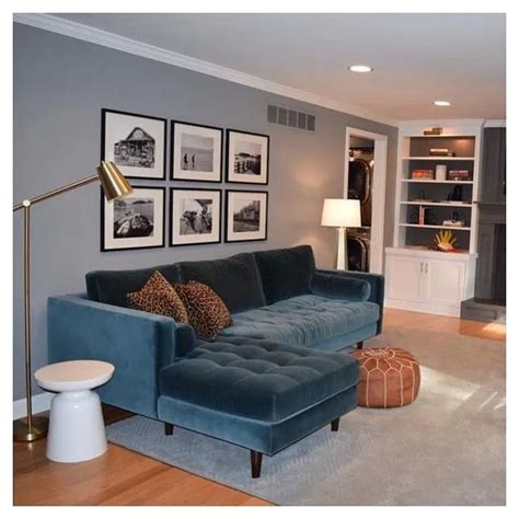 vintage blue living room design ideas    blue sofas
