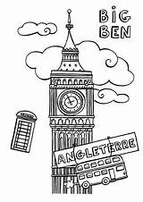 Big Ben Londres Coloriage London Coloring Para Pages Colouring Colorear Anglais Colorier Dibujos Imprimer Simple Anglaise Sketches Tour Coloriages Cp sketch template