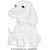 Coloring Dachshund Pages Puppy Getcolorings Getdrawings Printable Colorings sketch template