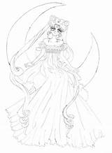 Sailor Serenity Moon Princess Coloring Pages Crystal Drawing Queen Deviantart Colouring Neo Colorir sketch template