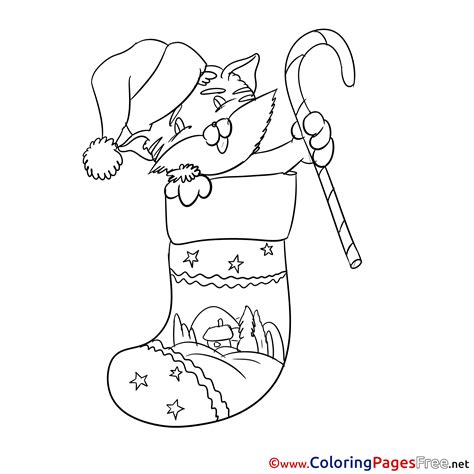 cat christmas  coloring pages