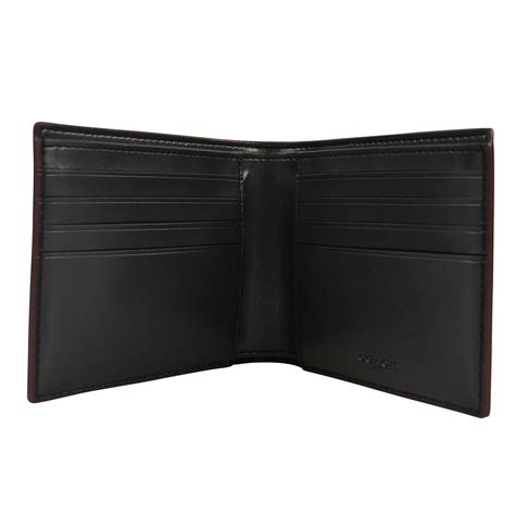 coach mens signature leathercanvas bifold wallet black ebay