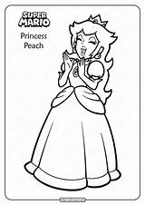 Peach Princess Coloring Pdf Printable sketch template
