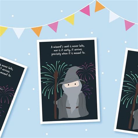 Wizards Birthday Card Lord Of The Rings Etsy Birthday Cards Cards