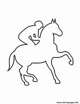 Horse Jockey Stencil Coloring Pages Printable Drawing Print Stencils Getdrawings sketch template