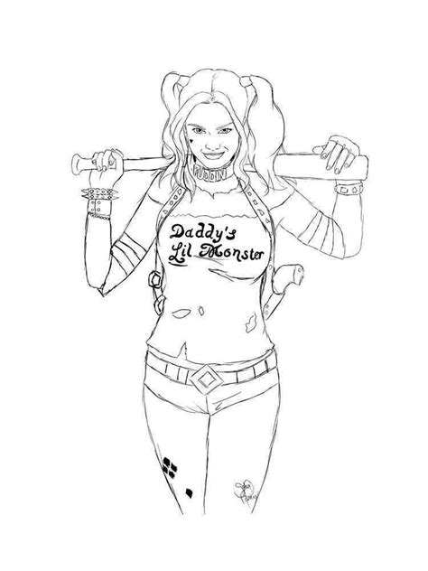 harley quinn coloring pages  printable harley quinn coloring pages