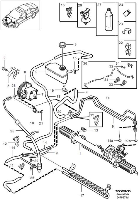 pressure hose power steering pump servo steering  turbo genuine volvo part