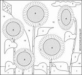 Numeros Girasol Girasoles Sunflowers sketch template