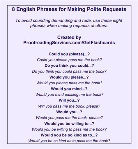 8 english phrases for making polite requests
