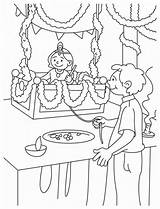 Janmashtami Krishna Diwali Vaisakhi Holi Baisakhi Festivals Worksheets Varnan Chitra Shri Celebrating Gopal Laddu Template Familyholiday sketch template