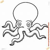 Octopus Cartoon Coloring Book Printable Illustration Vector Drawing Color Fish Kids Logo Sea Clipart Painting Shutterstock sketch template