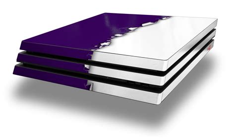 sony ps pro console skins ripped colors purple white wraptorskinz