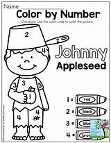 Appleseed Johnny Coloring Color Number Preschool Pages Printables Apple Kindergarten Printable Basic Practice Fun Numbers Fall Skills Apples Tons Worksheets sketch template