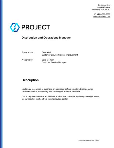 process improvement sample proposal downloadable template