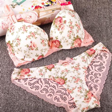new sexy underwear women bra set lace flower lingerie set cute bowknot