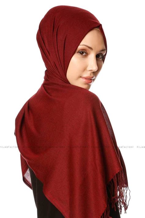 selin maroon pashmina hijab oezsoy hijab