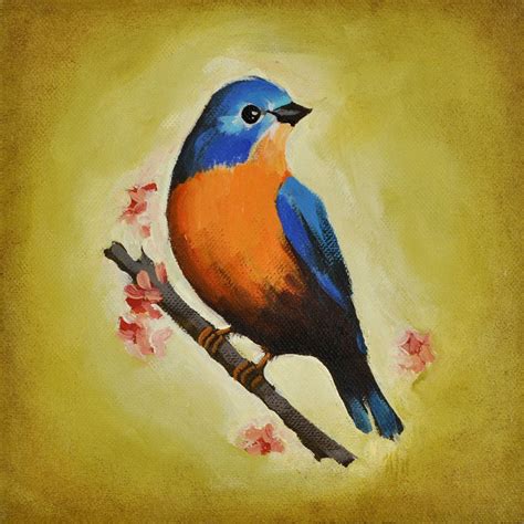 easy acrylic bird painting birdqb