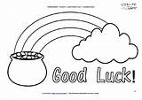 Coloring Luck Good Rainbow Gold Pages Cloud St Patrick Pot sketch template