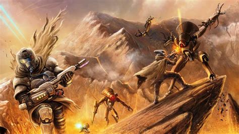 Destiny Battle Robots Soldiers Art Wallpaper Games