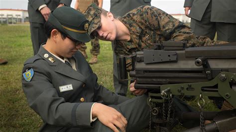 japan ground  defense force officer candidates learn  marines  official united