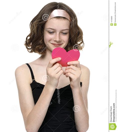 beautyfull teenage girl reading love massage stock image