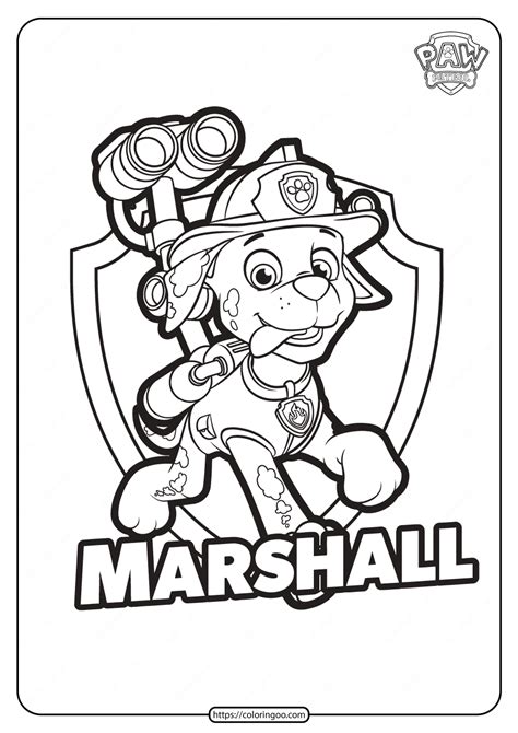 printable paw patrol marshall coloring pages