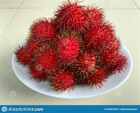 Rambutan Or Hairy Fruit Originating From Indonesia With A Sweet Taste