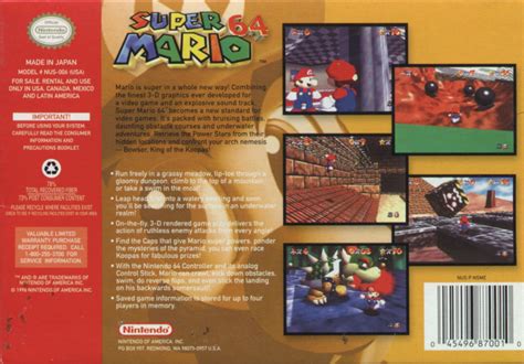 Super Mario 64 1996 Box Cover Art Mobygames