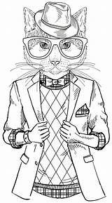 Coloring Cool Pages Cat Fat Adults Book Boys Adult Hipster Cats Printable Books Color Sheets Edward Scissorhands Colouring Animal Print sketch template