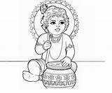 Gopal Janmastmi Happy Coloring sketch template