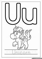 Coloring Alphabet Letter Pages Unicorn Letters Kids English Whale sketch template