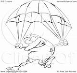 Parachuting Frog Toonaday Royalty Outline Illustration Cartoon Rf Clip 2021 sketch template