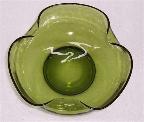 Vintage Olive Green Depression Glass Chip And Dip Bowls Triple A Resale