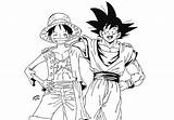 Goku Luffy Dragonball Lineart Vegeta Ssgss Dragon Clipartmag sketch template