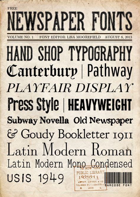 newspaper fonts  backgrounds scrapbook fonts