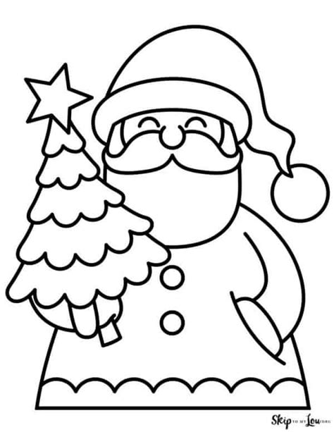 santa claus  christmas tree coloring pages