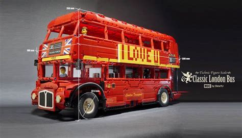 moc classic london bus technic figure scale lego technic  model team eurobricks
