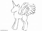 Alicorn Coloring Pages Outline Easy Printable Kids Adults Print sketch template