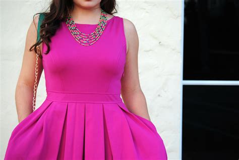 eshakti review hot pink ponte knit dress earnestyle