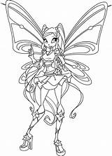 Coloring Bloomix Pages Winx Club Print sketch template
