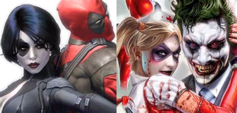Joker And Harley Quinn Take On Deadpool And Domino In Super