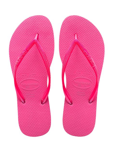 havaianas bright pink havaianas flip flops slim shocking pink