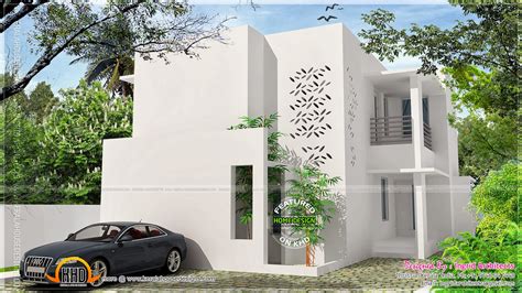 simple contemporary modern house kerala home design  floor plans
