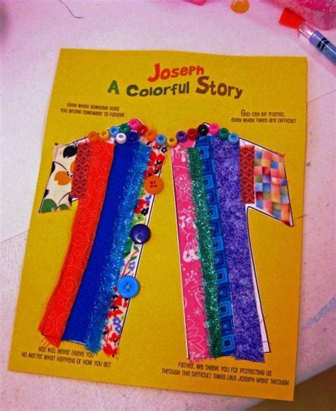 joseph  coat   colors bible story crafts pinterest