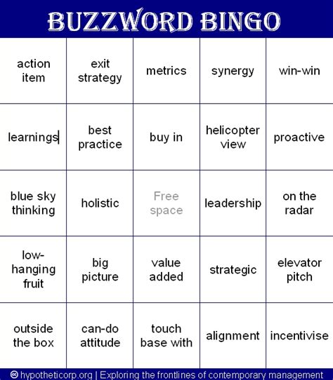 buzzword bingo play this game at your next meeting